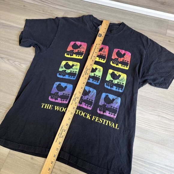 Woodstock Festival Vintage 90s T Shirt Mens XL EM Great Entertainment Black Crow - Picture 6 of 11